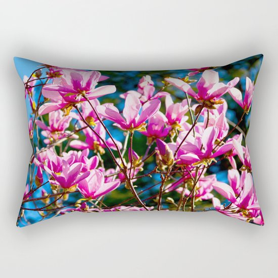 Pink Flowers In The Sun Rectangular Pillow