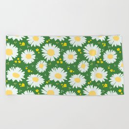 Spring Daisies 001 on Green Beach Towel