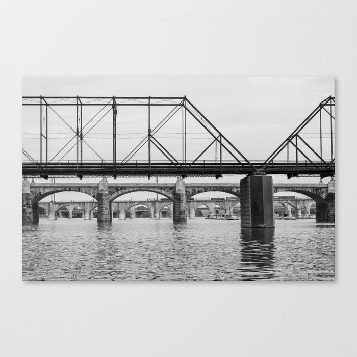 Bridge Contrast (Susquehanna River, Harrisburg, PA) Canvas Print