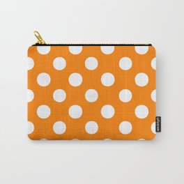 Polka Dots (White/Orange) Carry-All Pouch