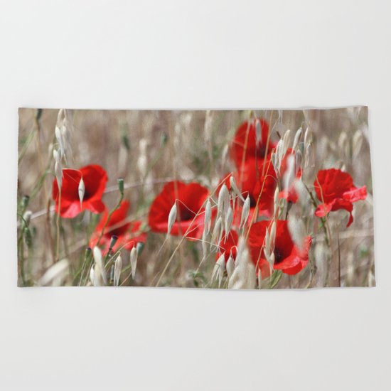 Poppies - JUSTART © Beach Towel