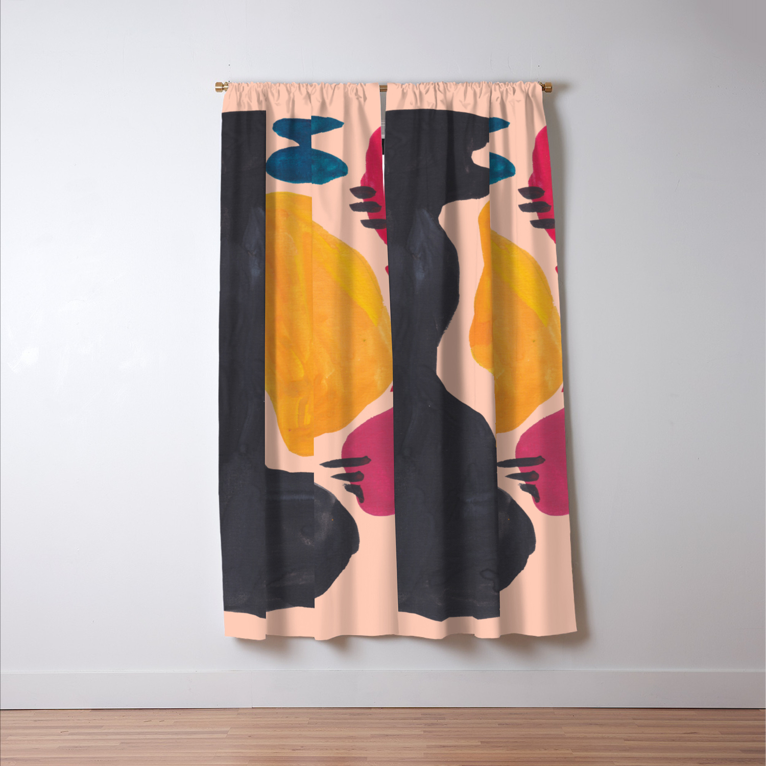 20 190330 Abstract Shapes Painting Blackout Curtain By Valourine