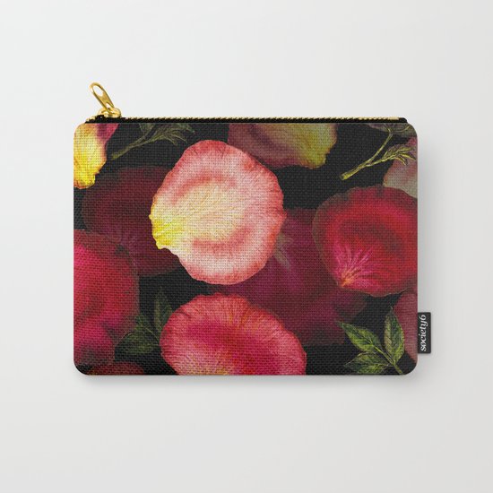 Rose Petal Pattern on Black 02 Carry-All Pouch