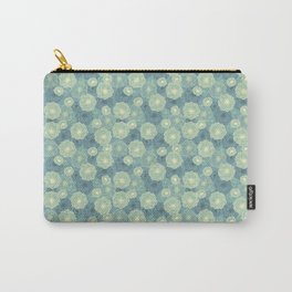 Floral Blues Carry-All Pouch | Cluster, Pattern, Blue, Green, Desin, Artistic, Graphicdesign, Flowers, Floral 