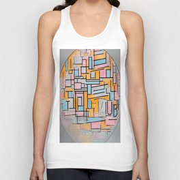 Piet Mondrian (Dutch, 1872-1944) - Title: Composition in Oval with Color Planes 2 - Date: 1914 - Style: De Stijl (Neoplasticism), Cubism - Genre: Abstract, Geometric Abstraction - Oil on canvas - Digitally Enhanced Version (2000dpi) - Unisex Tank Top