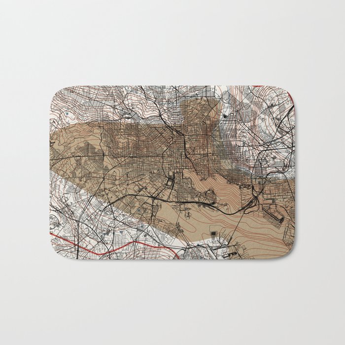 USA, Baltimore City Map Collage Bath Mat