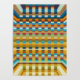 Colorful Geometric Check Pattern Poster