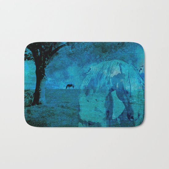 DREAM HORSE BLUE Bath Mat