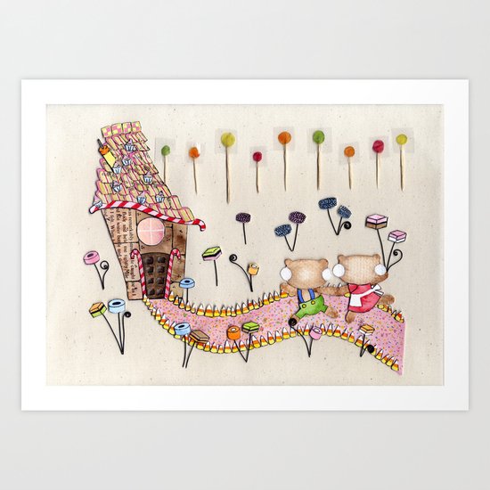 Hansel & Gretel - A House Made of Bread and Cake Art Print