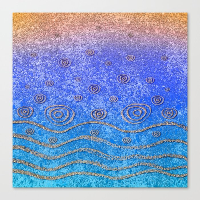 Ripples and Rain, Sea Canvas Print