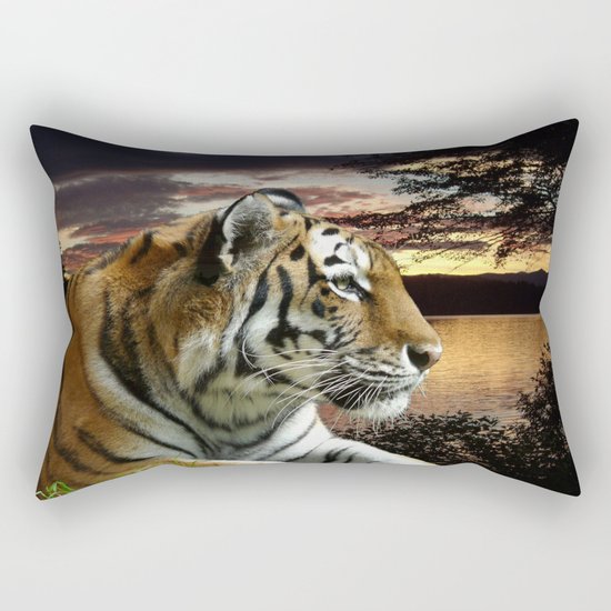 Sunset Tiger Rectangular Pillow