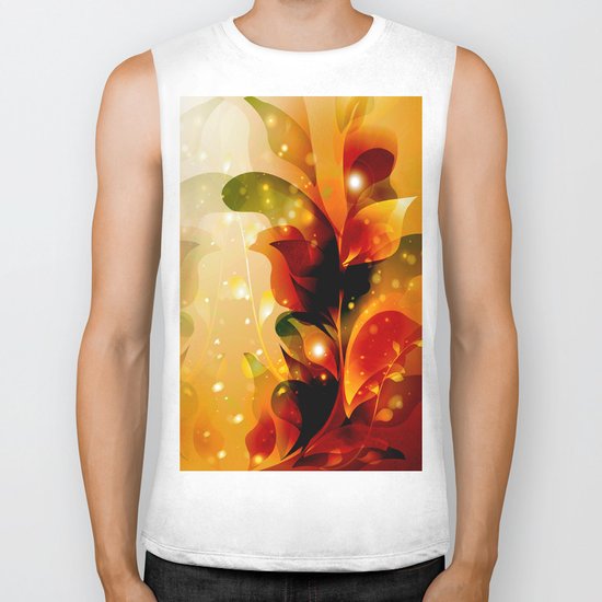 Colorful leaves Biker Tank