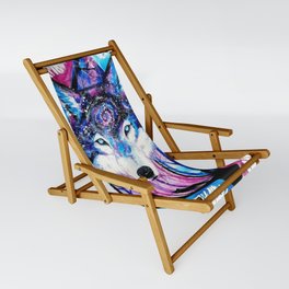 Mystical wolf spiritual avatar of forest tribes Sling Chair