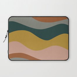 Retro Waves Minimalist Pattern 2 in Rust, Blush Pink, Gray, Navy Blue, and Mustard Gold Laptop Sleeve