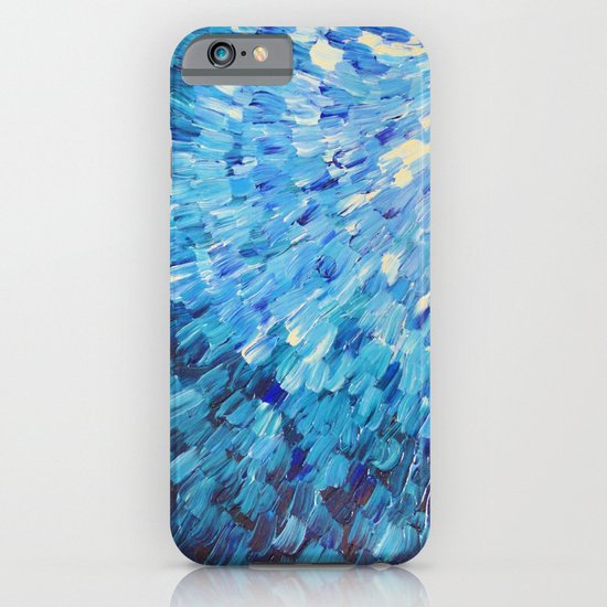 SEA SCALES IN INDIGO - Stunning Ocean Waves Mermaid Fish Navy Royal Blue Marine Abstract Painting iPhone & iPod Case