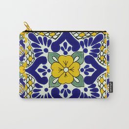 talavera mexican tile in yellow and blu Carry-All Pouch