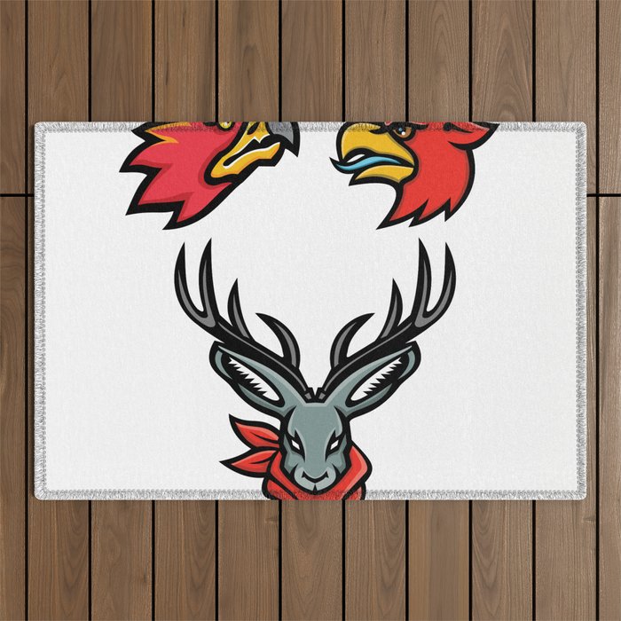 Mythical Creatures Mascot Collection Outdoor Rug