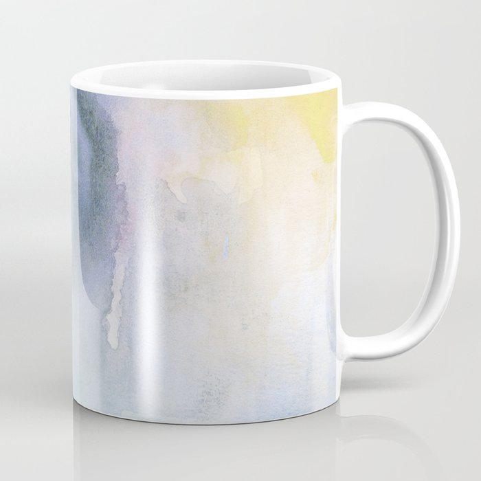 Navy blue teal lavender yellow watercolor brushstrokes Coffee Mug