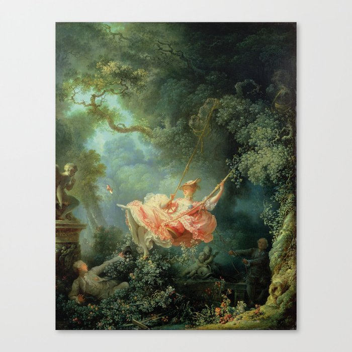 The Swing, also known as The Happy Accidents of the Swing by Jean-Honoré Fragonard  Canvas Print