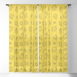 Yellow and Black Gems Pattern Sheer Curtain