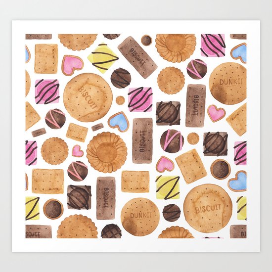 Selection of Sweets, Candy, Cakes and Biscuits Art Print