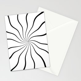 Wavy Rays (white/black) Stationery Card