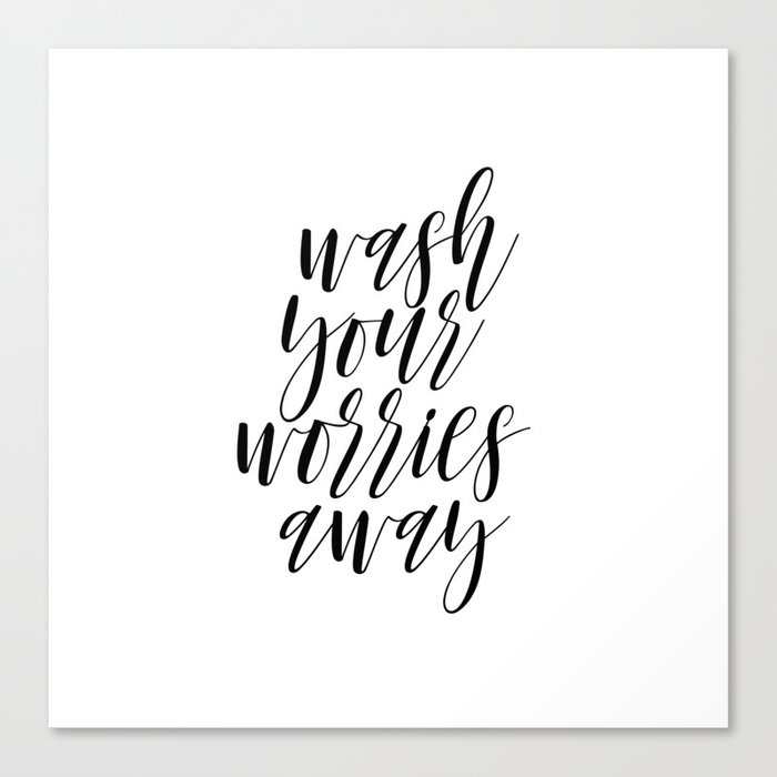 Wash Your Worries Away Bathroom Wall, Black And White Framed Art For Bathroom