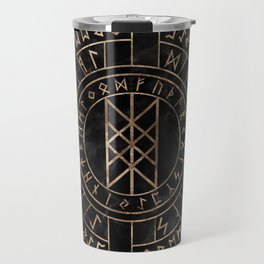 Web of Wyrd The Matrix of Fate- Marble and gold Travel Mug