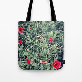 Poppy field nature photography pattern Tote Bag