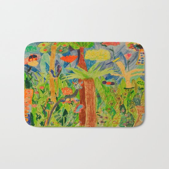 Paradise Delight | Kids Painting by Elisavet Bath Mat