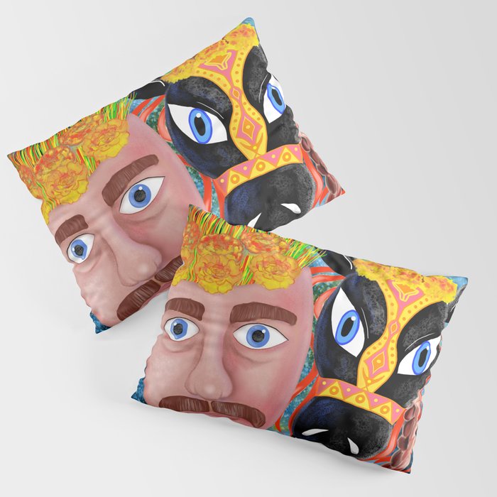 Festive masks from El Güegüense Pillow Sham