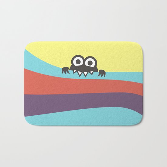 Yummy Colorful Stripes Cute Cartoon Character Bath Mat