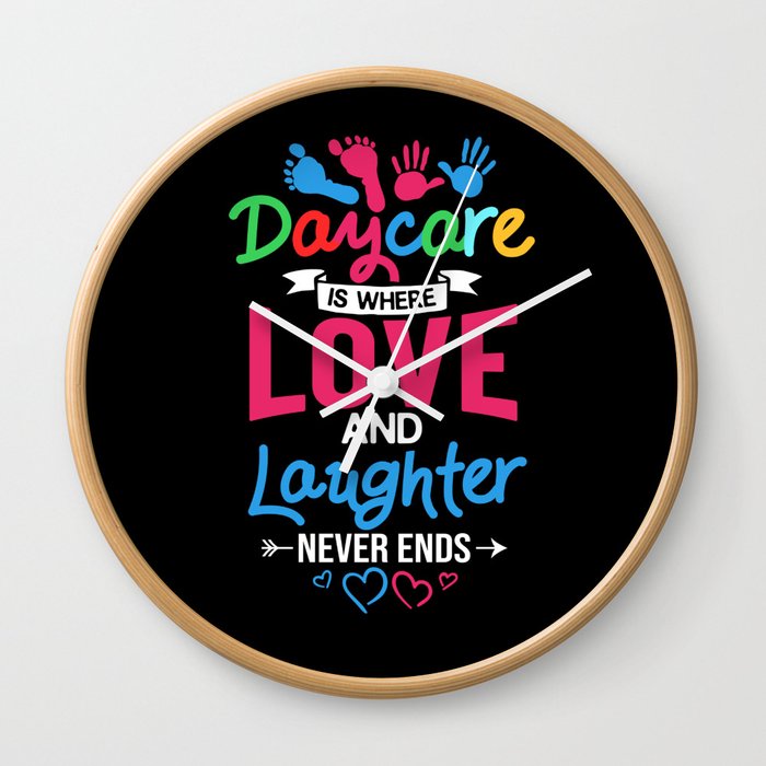 Daycare Provider Thank You Childcare Babysitter Wall Clock
