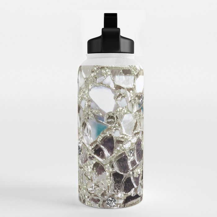 An Explosion of Sparkly Silver Glitter, Glass and Mirror Water Bottle by  Crazy Craft Lady