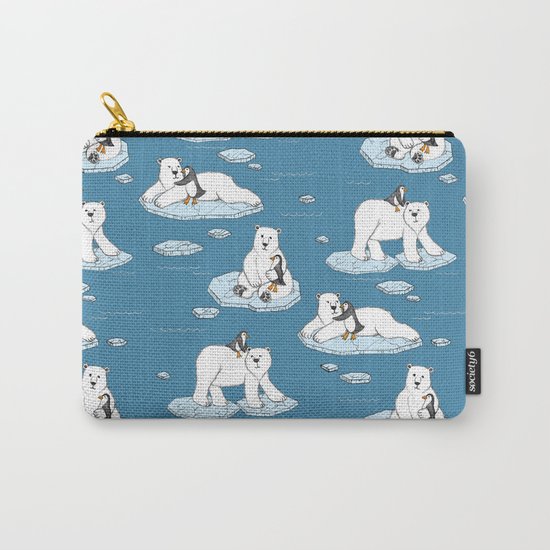 Polar Bear Loves Penguin Carry-All Pouch