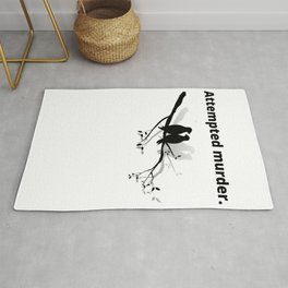 Attempted Murder (Black design with Shadow) Rug