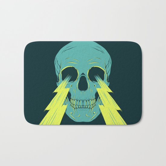 Lightning Skull Bath Mat