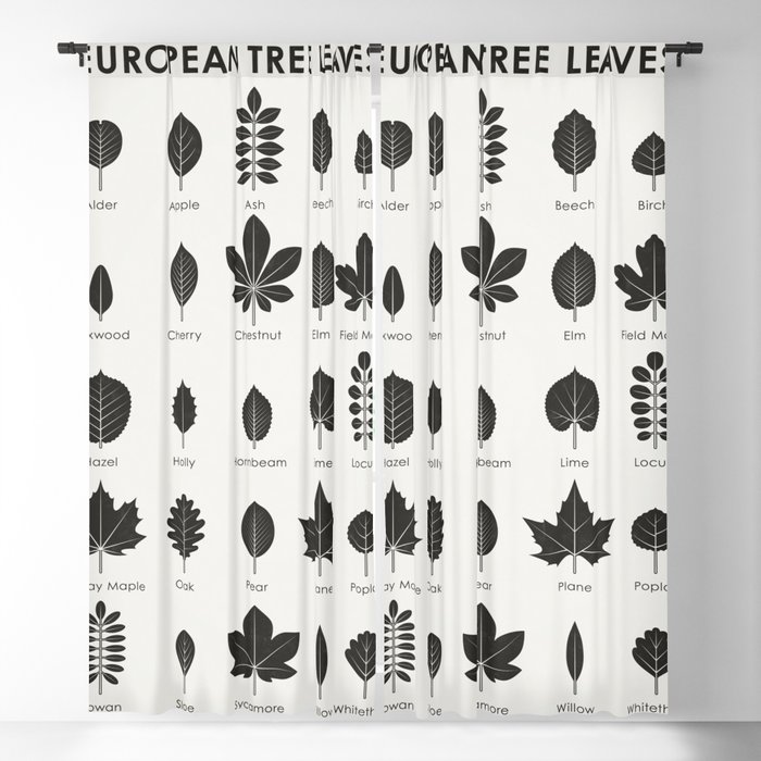 [Old Version] Tree Leaves Identification Chart Blackout Curtain