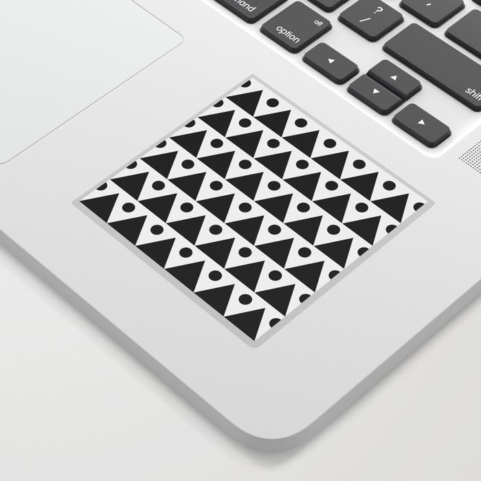 Dots & Triangles - Black & White Abstract Repeat Vector Pattern Sticker