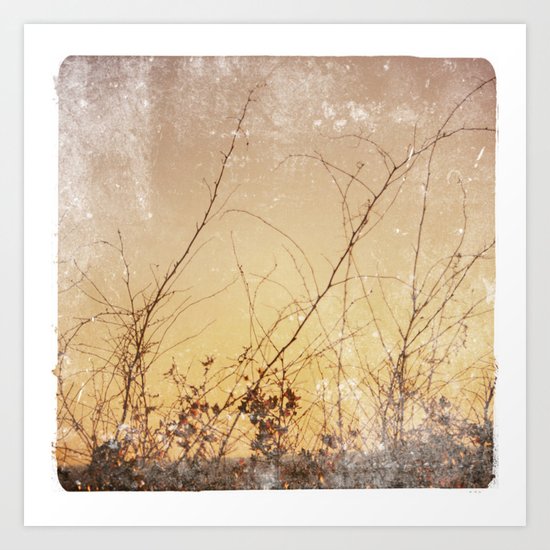 sea plants (gold) Art Print