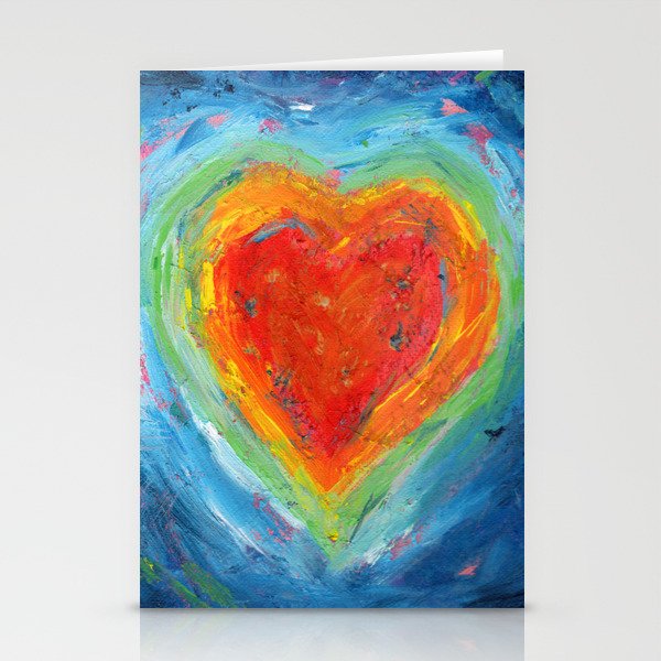 Rainbow Heart Healing Stationery Cards