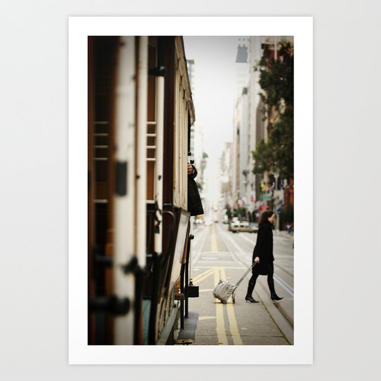 Cable Car Crossing Art Print
