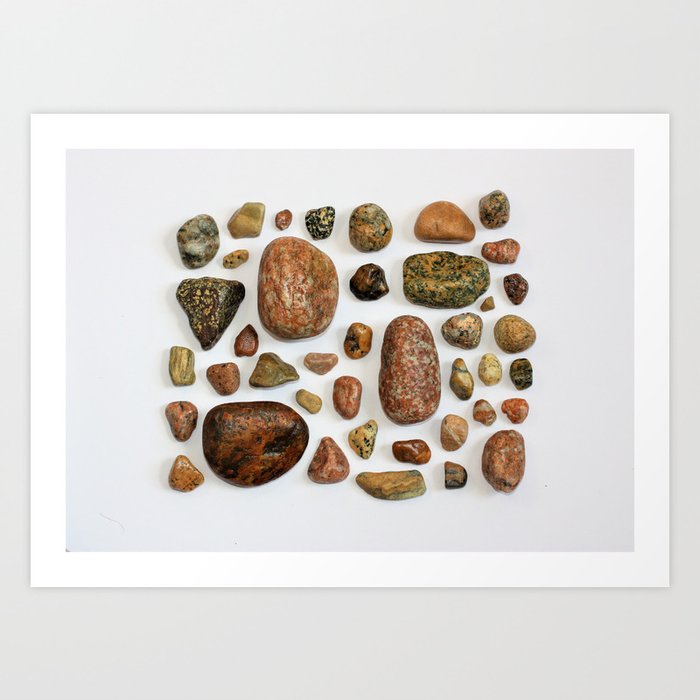Beach Stones: The Oranges (Lapidary; Found Objects) Art Print