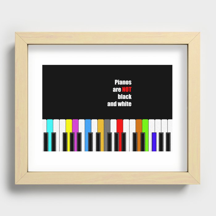 colorful piano - not black and white oil poster Recessed Framed Print
