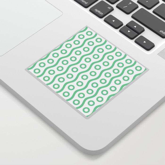 Mid Century Modern Rising Bubbles Pattern Mint Green 2 Sticker