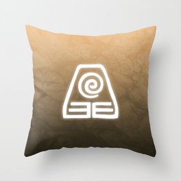 Avatar Earth Bending Element Symbol Throw Pillow