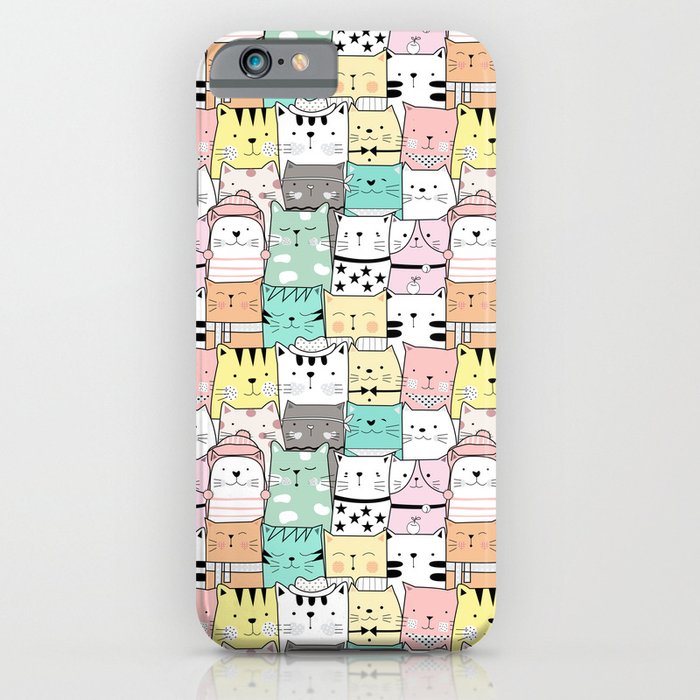 Crowd Of Hip Cats In Hats iPhone Case