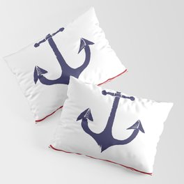 Nautical Anchor - Red, White and Blue Pillow Sham