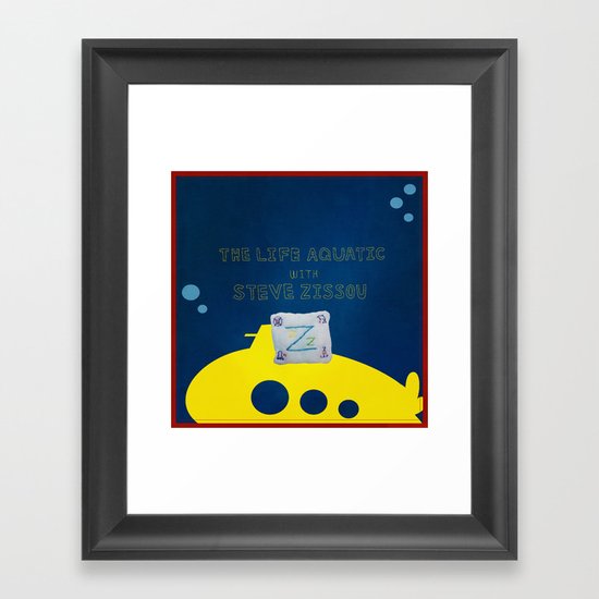 life aquatic with steve zissou flag Framed Art Print