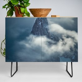 Argentina Photography - Tall Mountain Going Through The Clouds Credenza